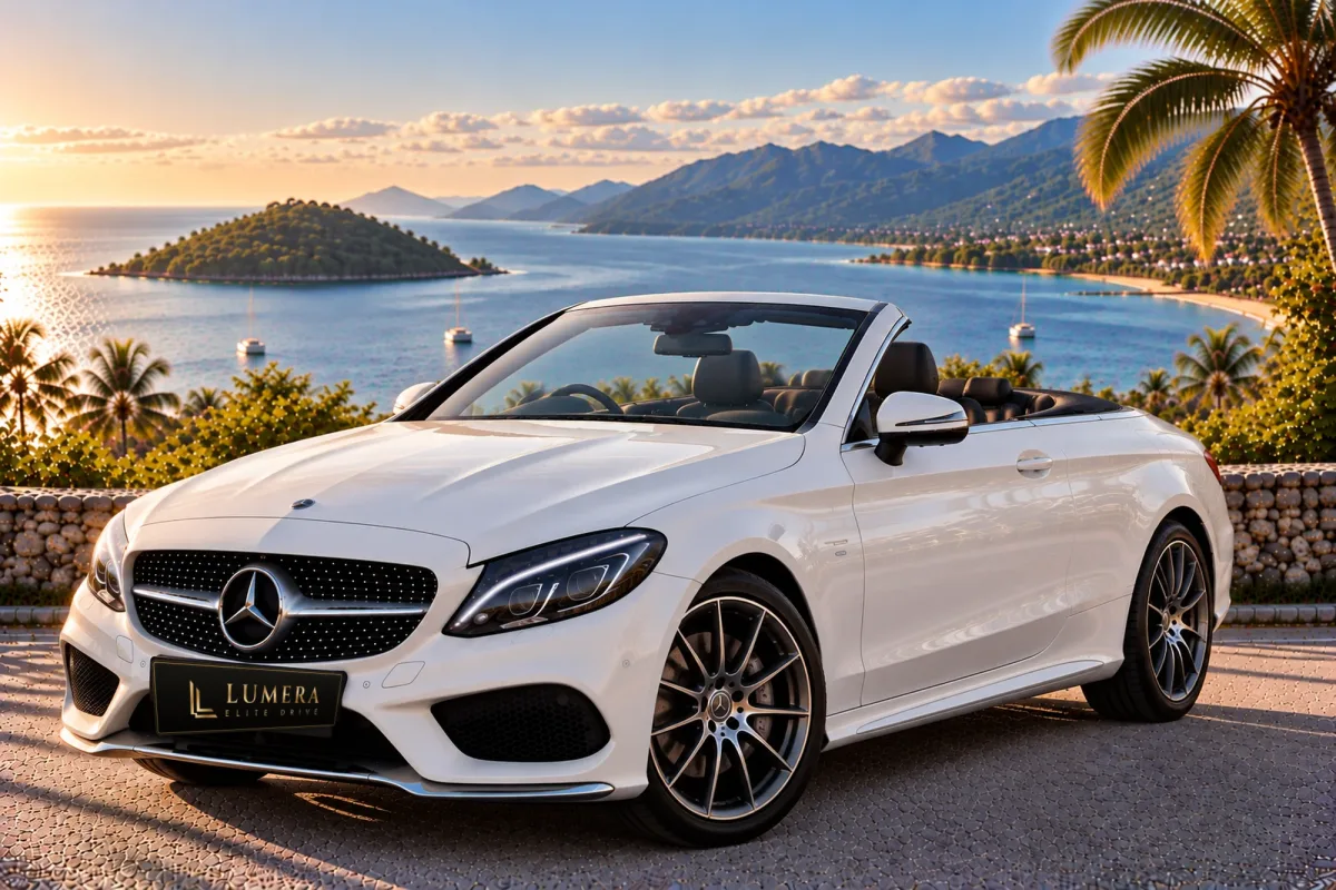 Mercedes-Benz C300 Cabriolet (2018, белая)